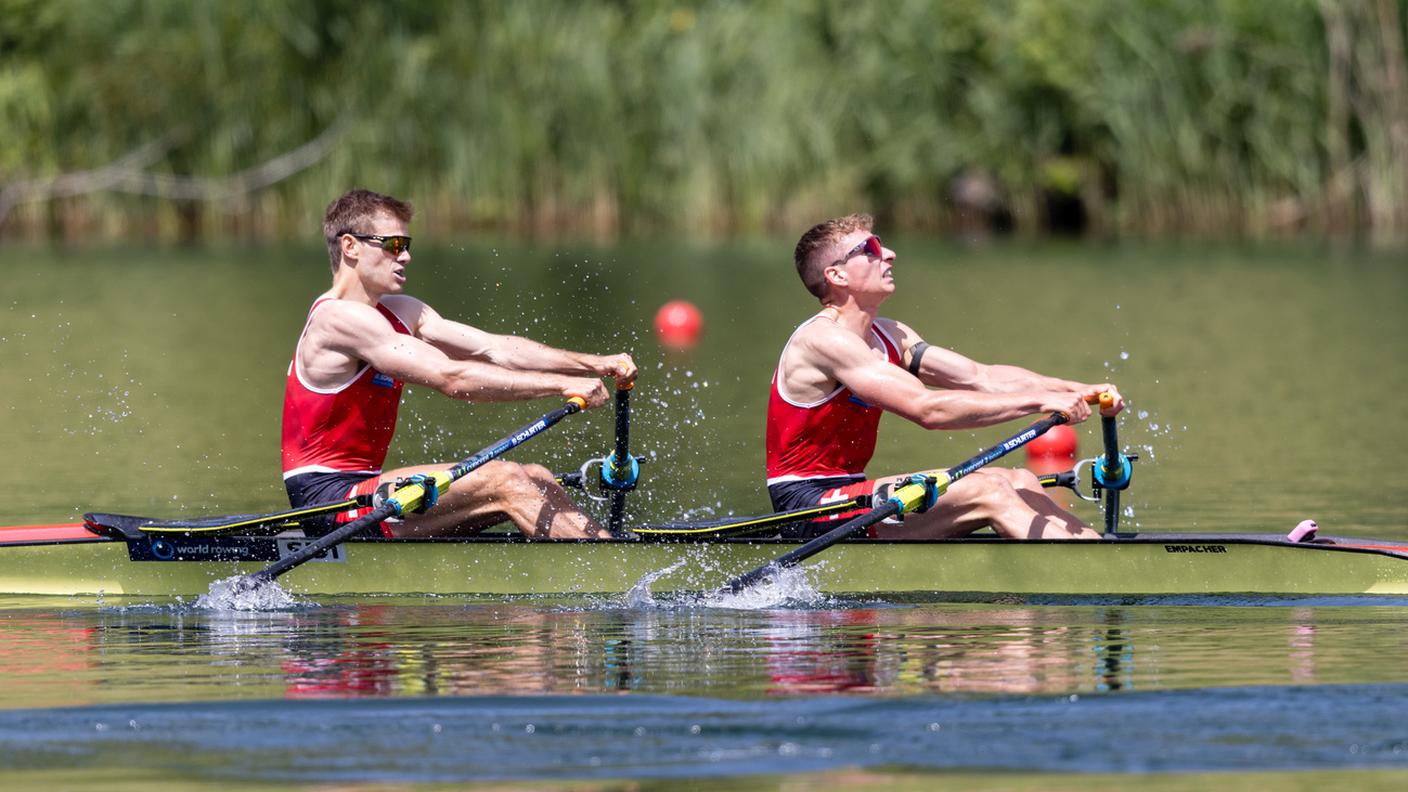 Raphaël Ahumada e Jan Schäuble in azione sul Rotsee