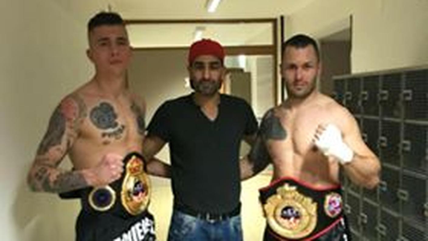 Laquale e Clement con l'allenatore Ahmed Chahidi