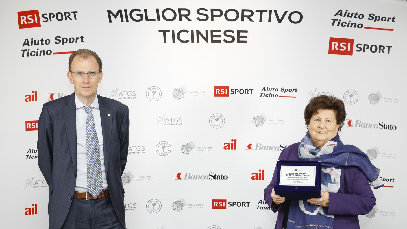Vittoria Franchini con Marzio Proietti, direttore di Inclusione Andicapp Ticino