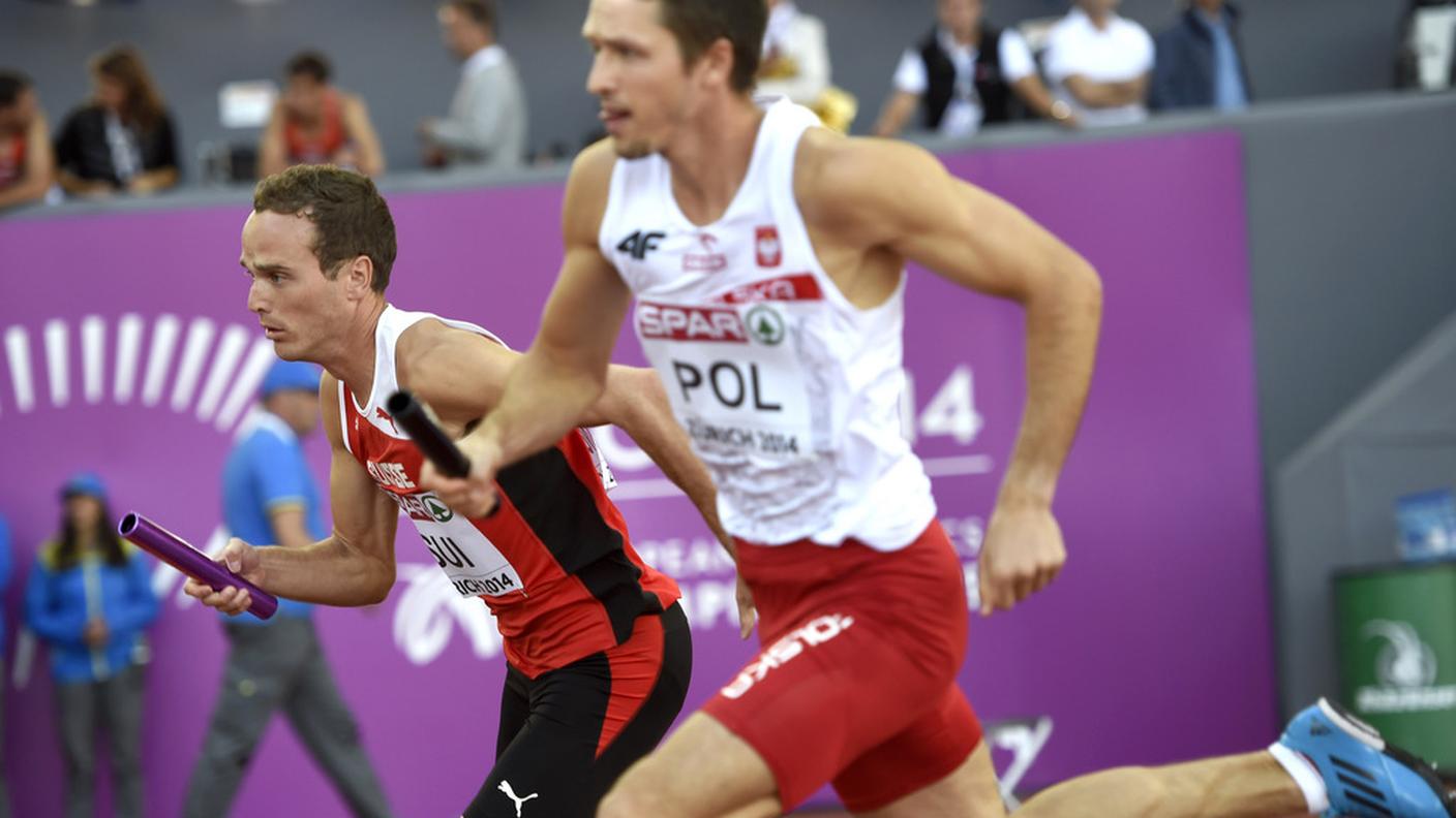 Daniele Angelella in azione nella staffetta