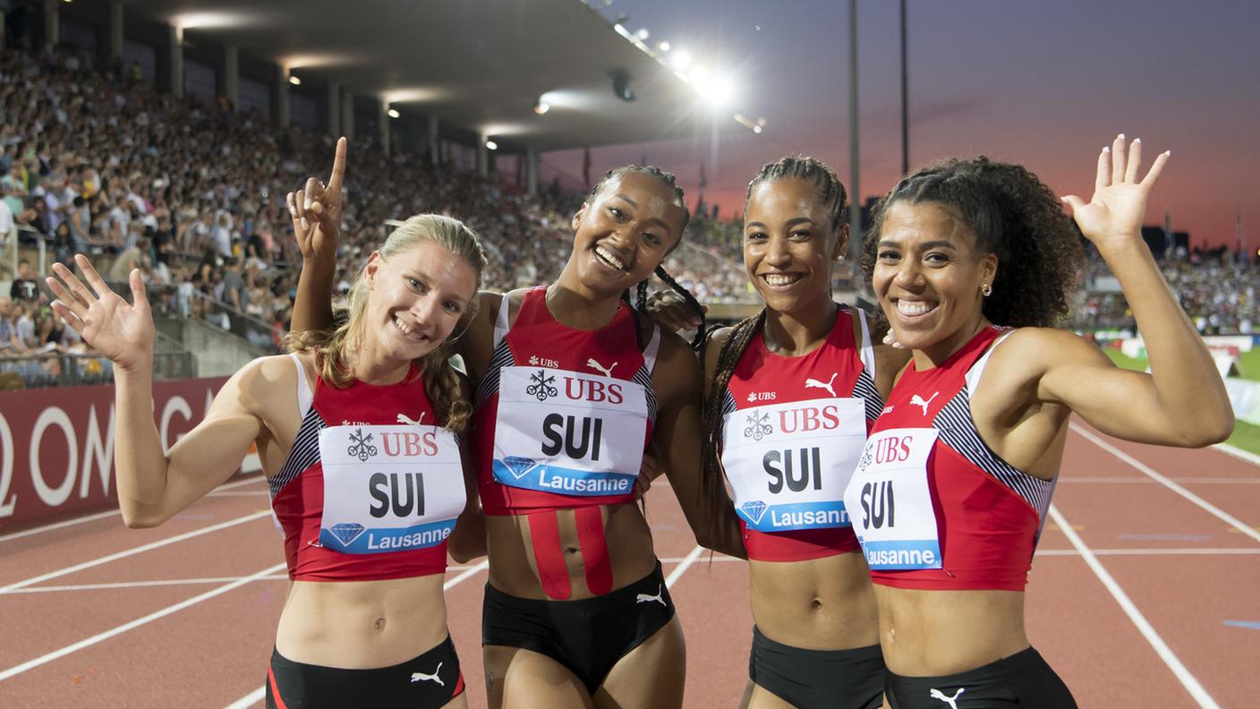 Tre quarti della 4x100 dei record presente