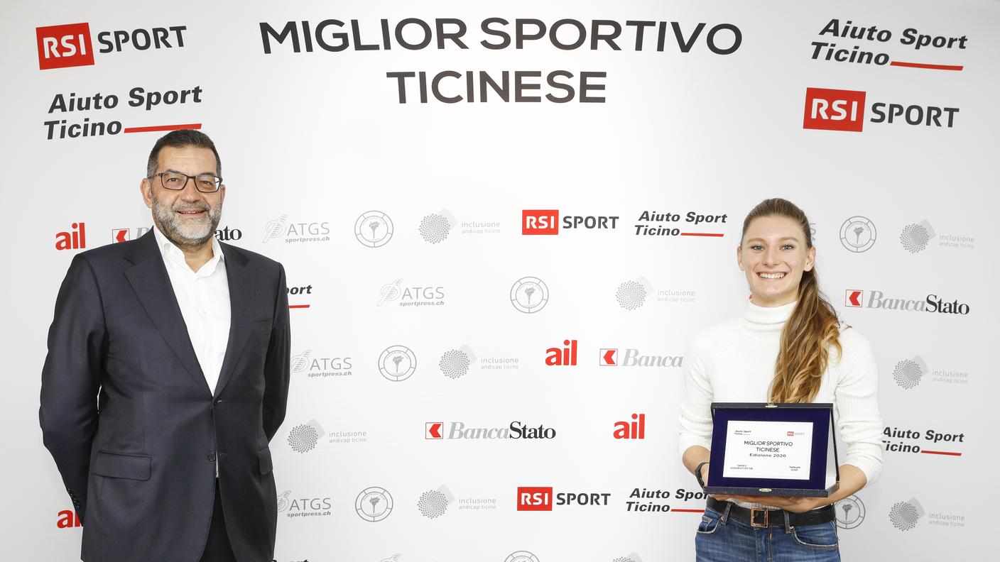 Ajla Del Ponte con Michele Ghezzi di Aiuto Sport Ticino