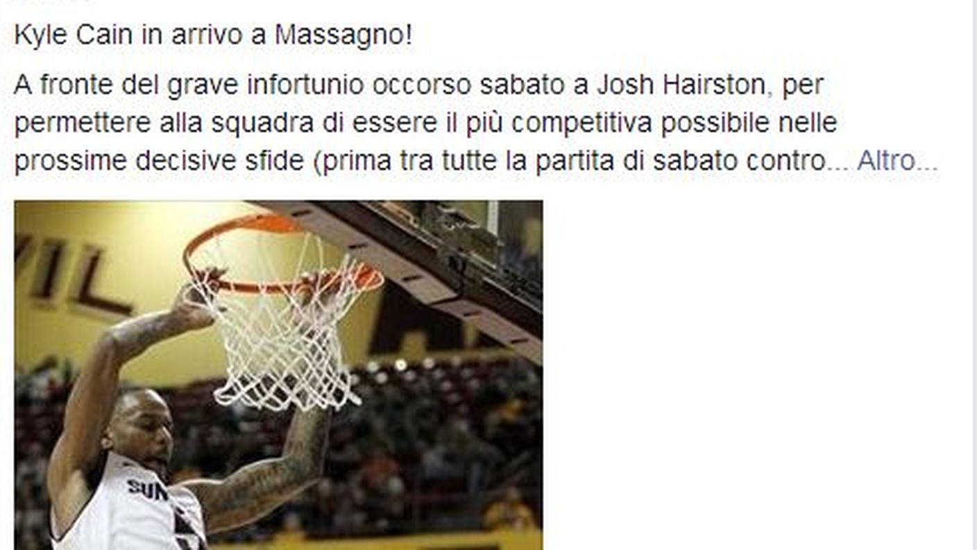 L'annuncio su Facebook