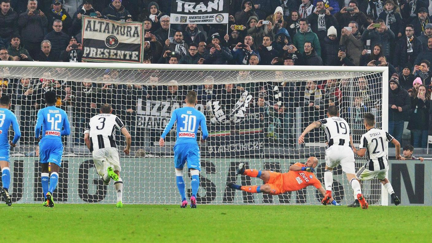 Dybala trafigge Reina su rigore