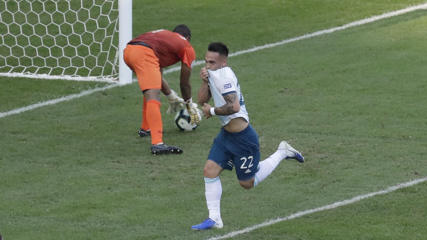 La gioia dell'attaccante dell'Inter