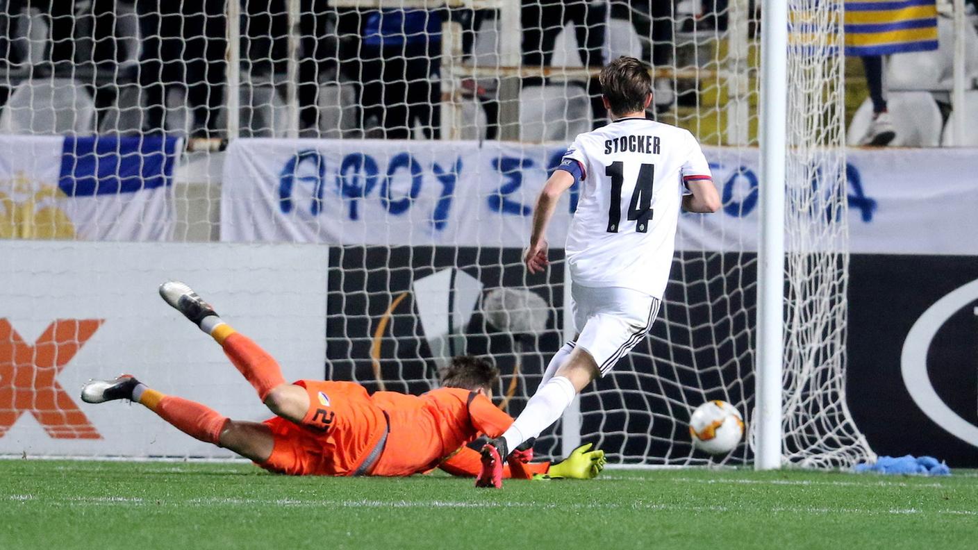 Il momentaneo 2-0 di Stocker