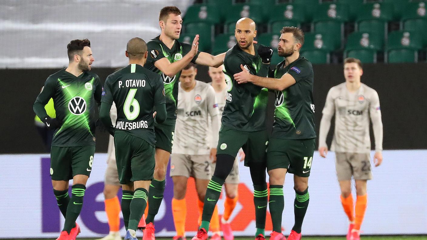 Steffen e Mehmedi festeggiano il momentaneo pareggio di Brooks