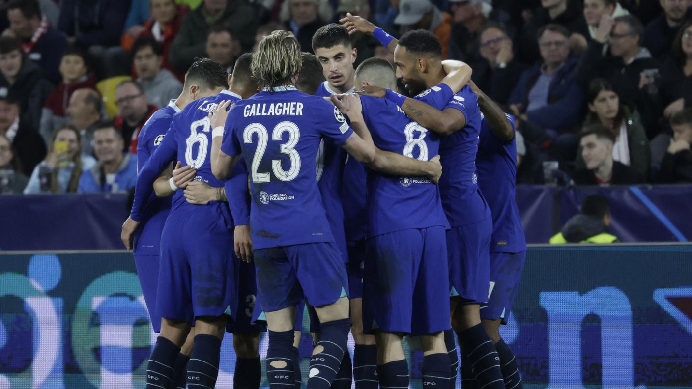 I festeggiamenti dopo l'eurogol di Havertz