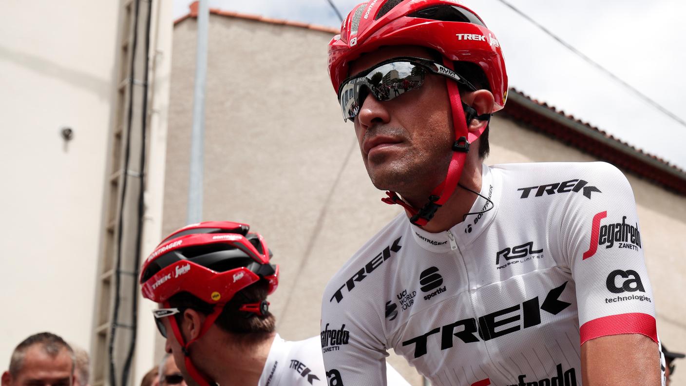 Con la maglia della Trek all'ultimo Tour de France
