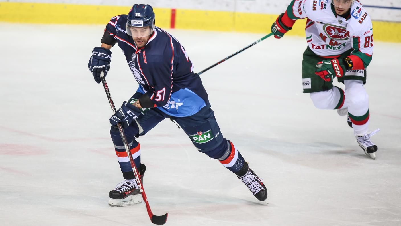 Con la nuova maglia del Medvescak Zagabria