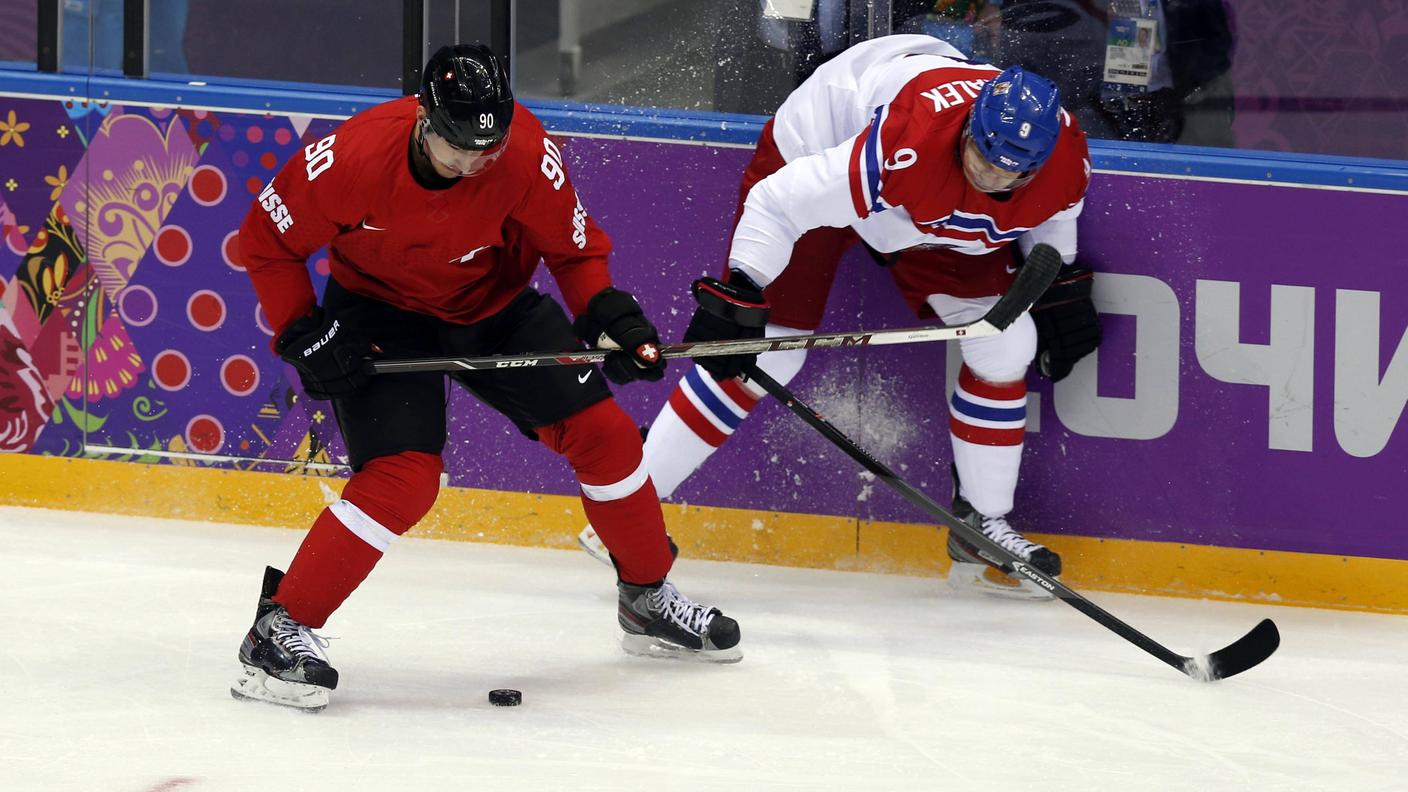 Roman Josi in pista a Sochi nel 2014