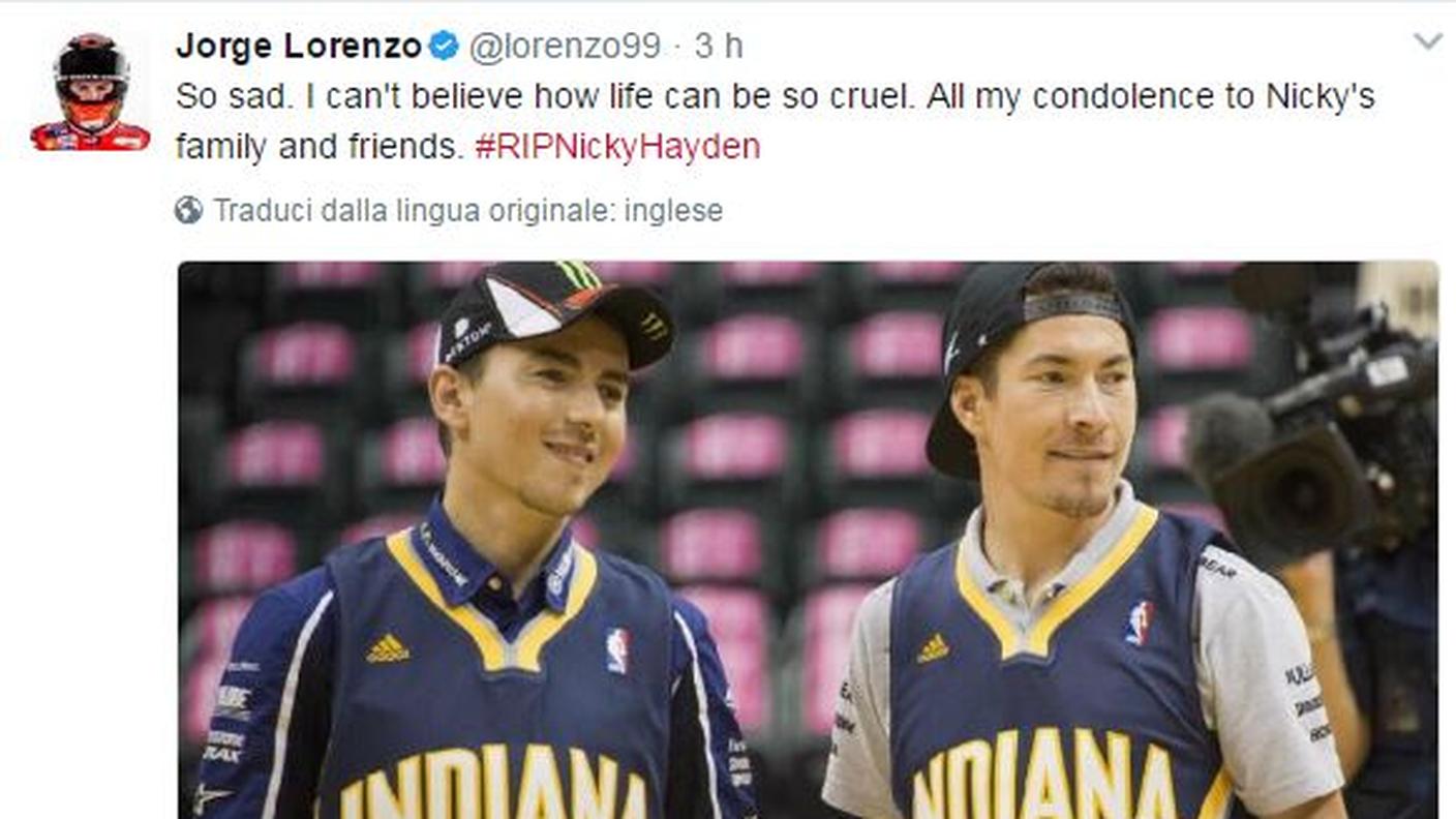 Il tweet di Lorenzo