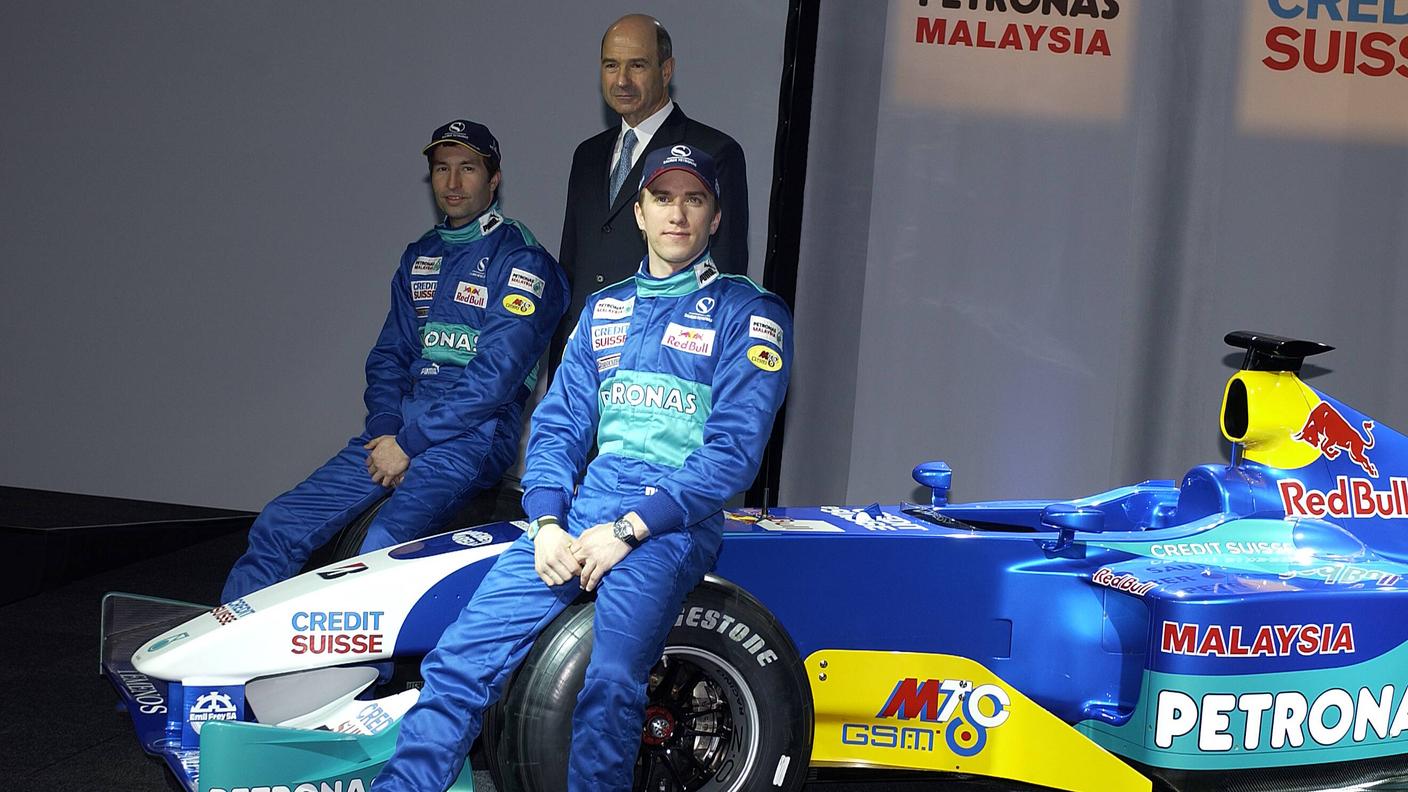 Il patron nel 2003 con Heinz-Harald Frentzen e Nick Heidfeld alla presentazione della Sauber C22