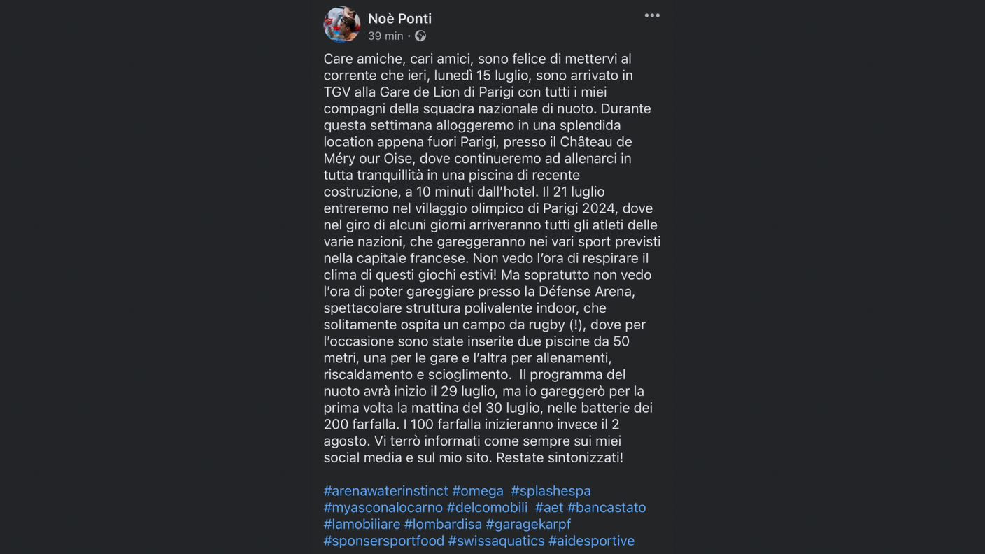 Il messaggio ai suoi fan