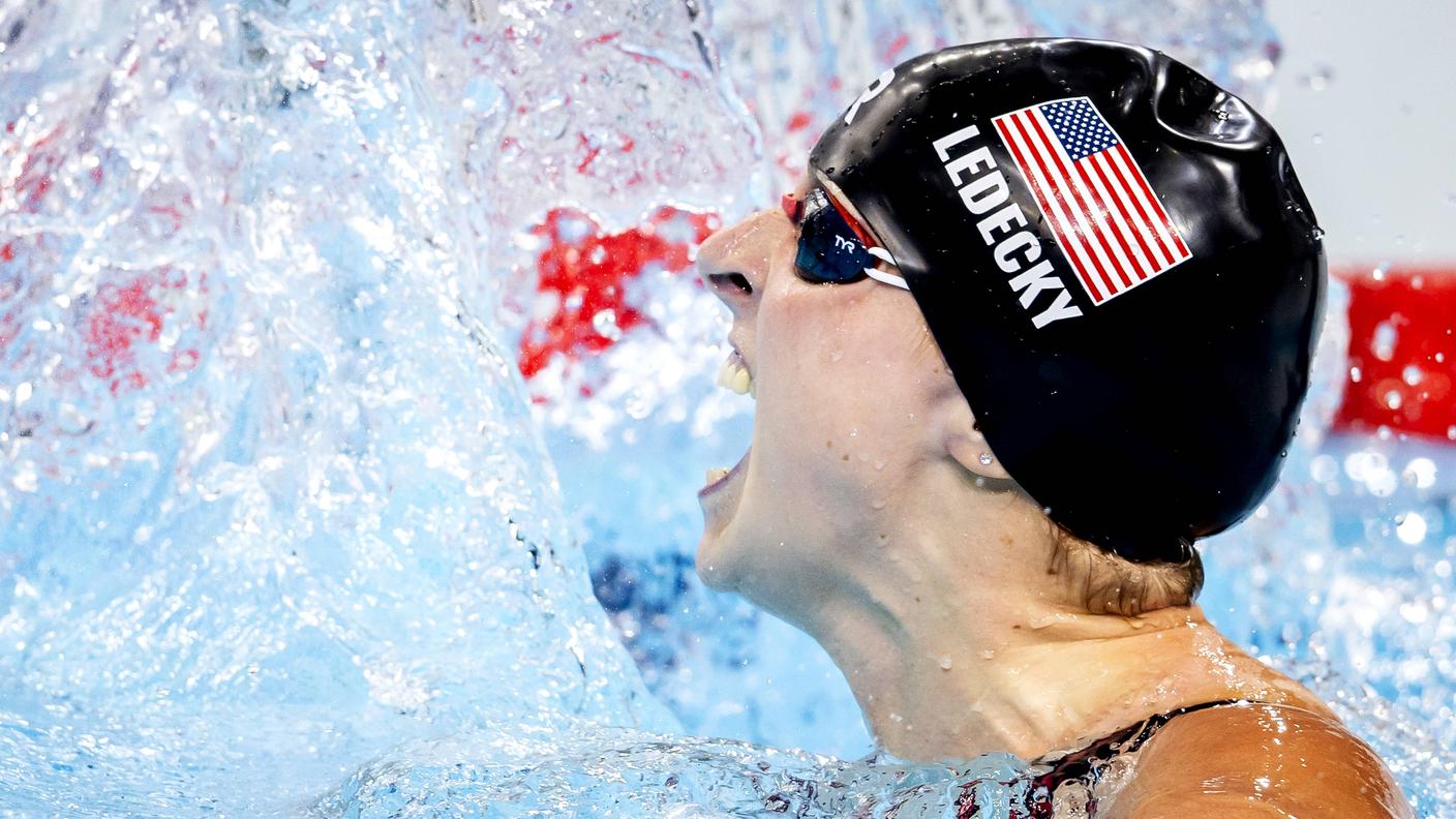 La gioia della nove volte campionessa olimpica