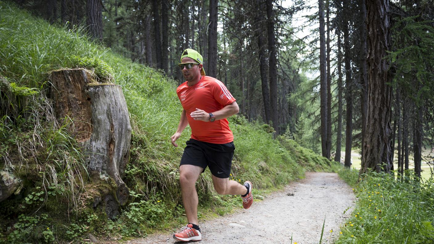 Lo sciatore dell'Emmental in allenamento a San Moritz