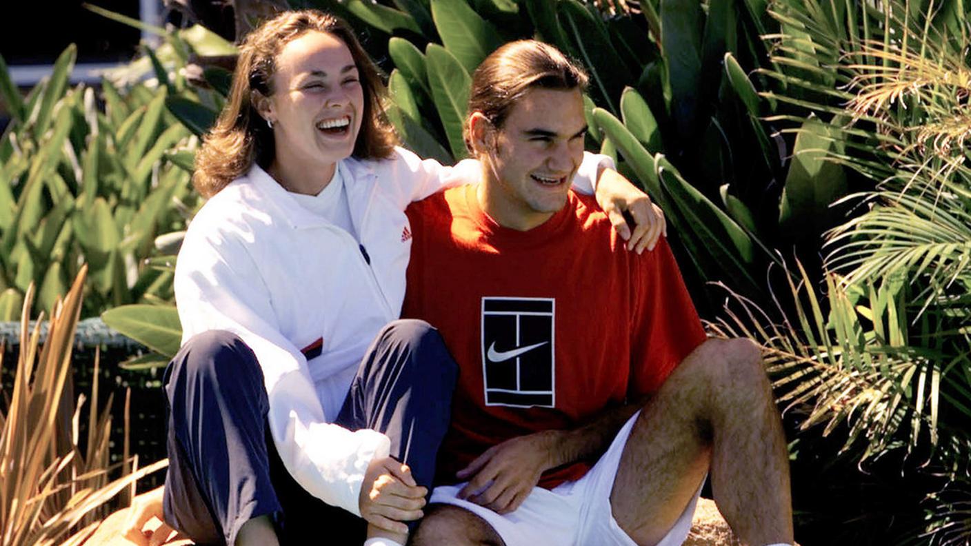 Martina Hingis e Roger Federer nel 2001 all'epoca della Hopman Cup