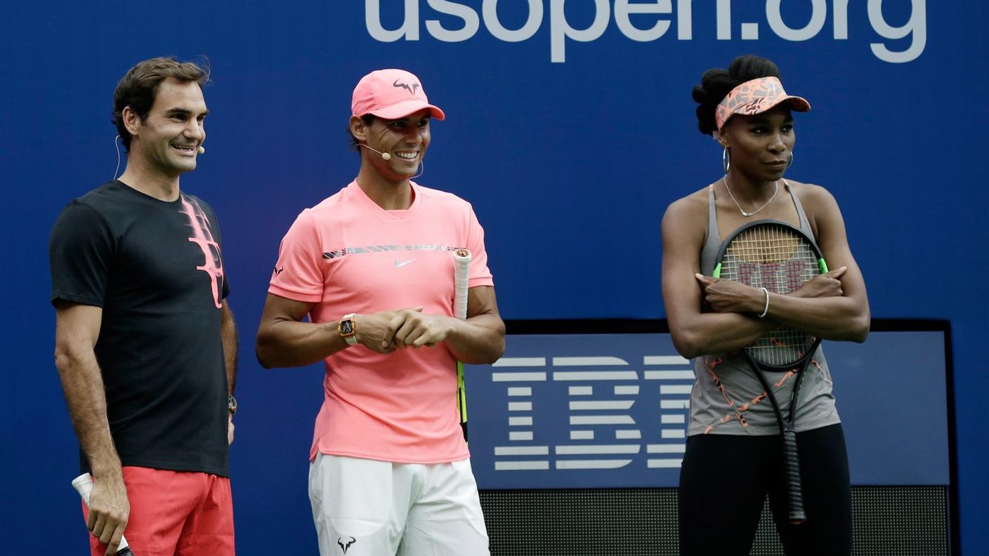 Lo svizzero con Nadal e V.Williams al Kids Day