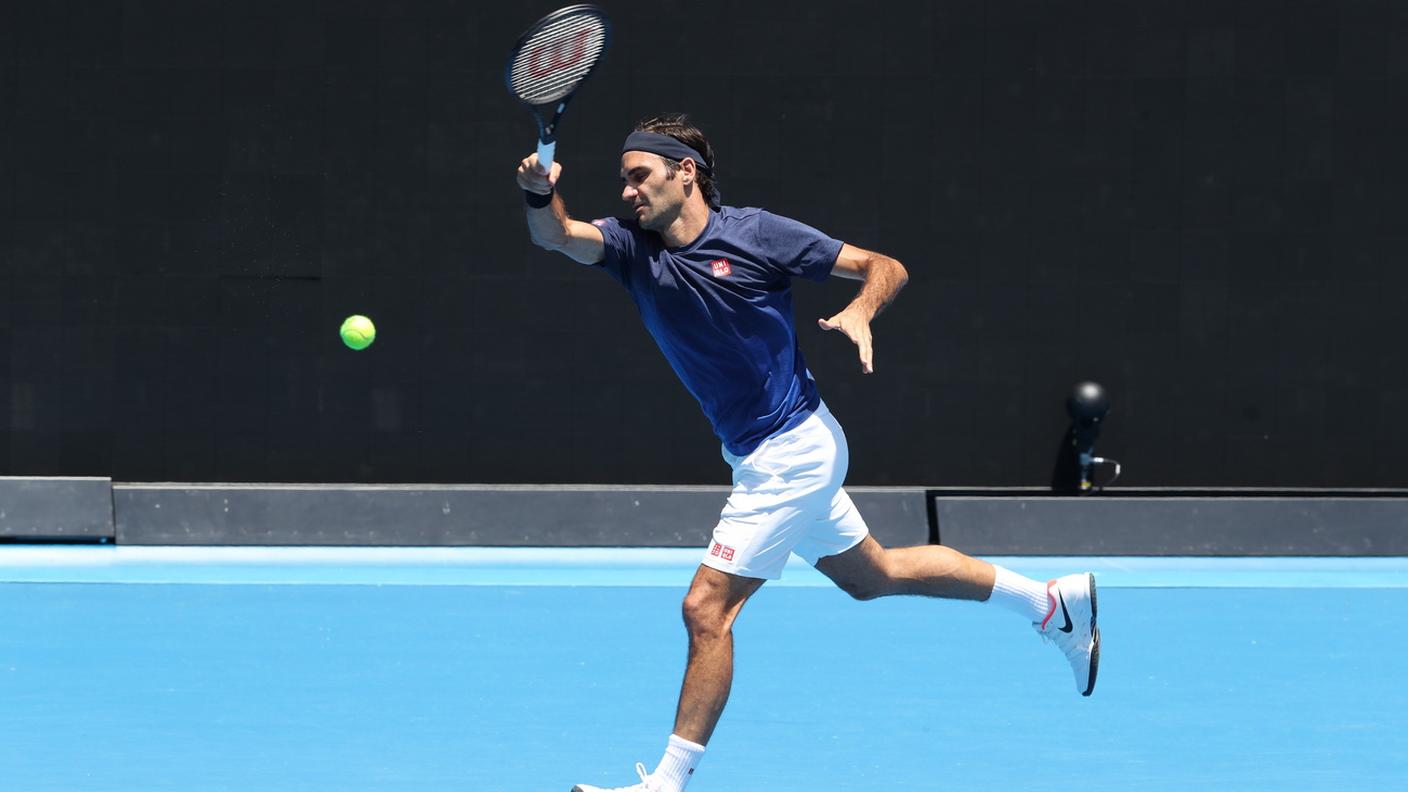 Federer in preparazione a Melbourne