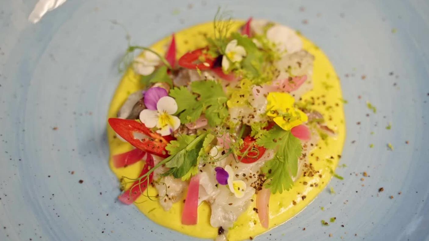 Chevice di gamberi marinati al lime con salsa al mango coriandolo e latte di cocco - Blu Restaurant&Lounge - Chef Davide Asietti